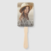 Modern Afstuderen foto eenvoudig script Handwaaier (Voorkant)