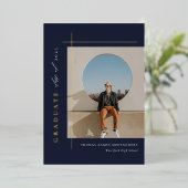 Modern Afstuderen foto Folie Uitnodiging (Staand Voorkant)