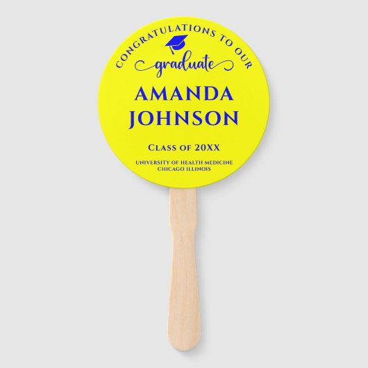 Modern Afstuderen foto geel Afstuderen Handwaaier (Achterkant)