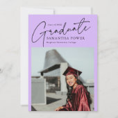 Modern Afstuderen foto geometrisch Paarse Afstuder Aankondiging (Voorkant)