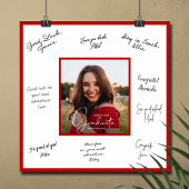 Modern Afstuderen Foto Handtekening Scarlet Poster