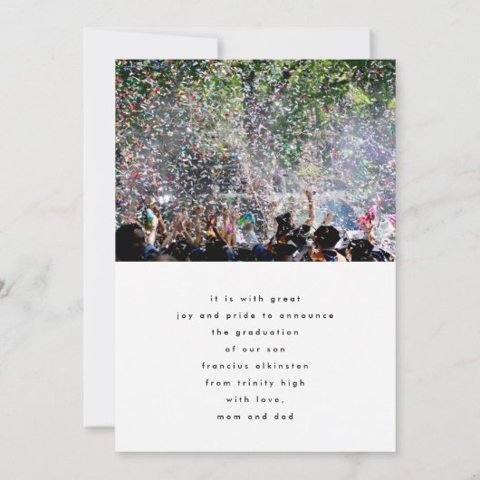 Modern Afstuderen Foto High School Afstuderen Aankondiging (Achterkant)
