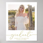 Modern Afstuderen Foto legant Gold Script Poster (Voorkant)