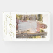 Modern Afstuderen Foto legant Gold Script Spandoek (Horizontaal)