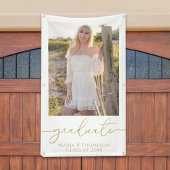 Modern Afstuderen Foto legant Gold Script Spandoek