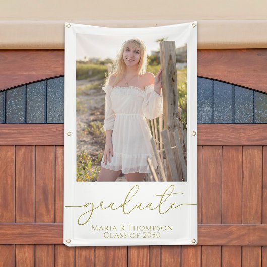 Modern Afstuderen Foto legant Gold Script Spandoek
