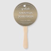 Modern Afstuderen foto Metallic bruin Afstuderen Handwaaier (Achterkant)