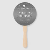 Modern Afstuderen foto Metallic grijs Afstuderen Handwaaier (Achterkant)