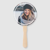 Modern Afstuderen foto Metallic grijs Afstuderen Handwaaier (Voorkant)