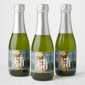 Modern Afstuderen foto Mini Sparkling Wijnetiket (Flessen)