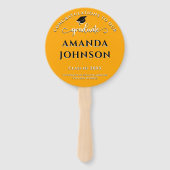 Modern Afstuderen Foto Oranje Afstuderen Handwaaier (Achterkant)