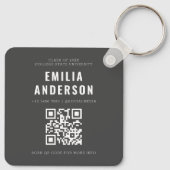Modern Afstuderen Foto QR Code Info Visitekaartje Sleutelhanger (Achterkant)