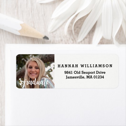 Modern Afstuderen foto retour adreslabels Etiket (Insitu)