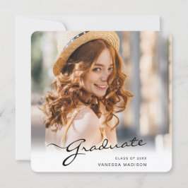 Modern Afstuderen | Foto van Elegant Script Trendy Aankondiging