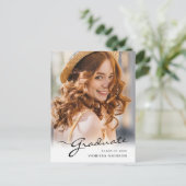 Modern Afstuderen | Foto van Elegant Script Trendy Briefkaart (Staand voorkant)