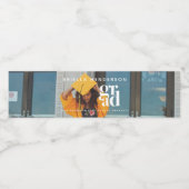 Modern Afstuderen foto Waterfles Etiket (Enkel label)