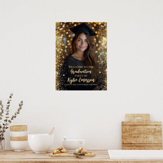 Modern afstuderen foto welkomstbord poster (Keuken)