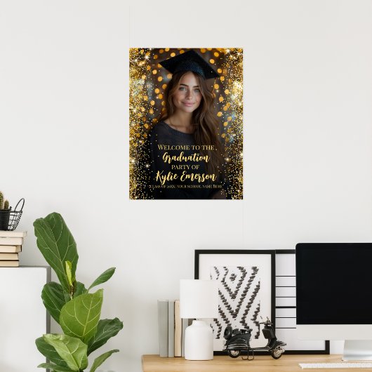 Modern afstuderen foto welkomstbord poster (Thuiskantoor)