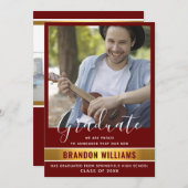 Modern Afstuderen Fotoaankondiging & partijuitnodi Aankondiging (Voorkant / Achterkant)