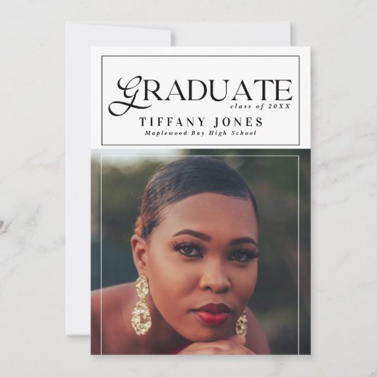 Modern Afstuderen fotoafstudeerfeest Aankondiging (Voorkant)