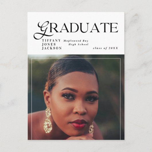 Modern Afstuderen fotoafstudeerfeest Briefkaart (Voorkant)