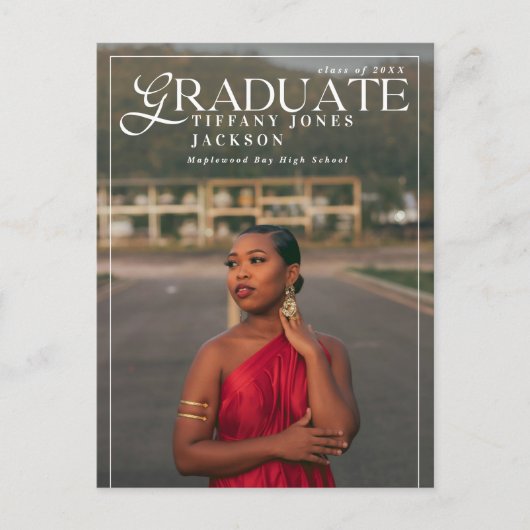 Modern Afstuderen fotoafstudeerfeest Briefkaart (Voorkant)