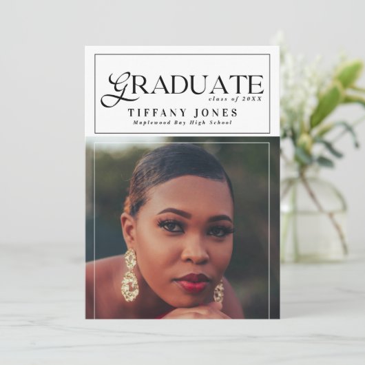 Modern Afstuderen fotoafstudeerfeest Kaart (Staand voorkant)