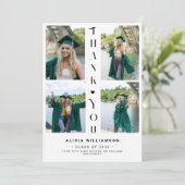 Modern afstuderen fotocollage afstuderen dank u kaart (Staand voorkant)