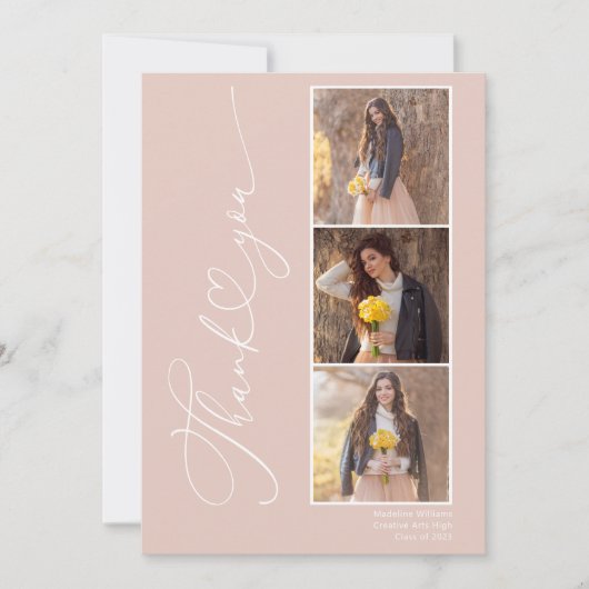 Modern Afstuderen Fotocollage Klasse van 2024 Bedankkaart (Voorkant)