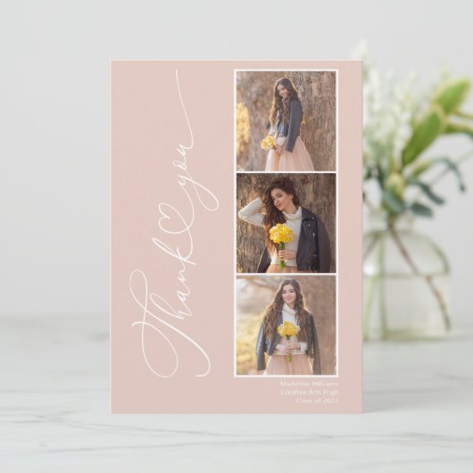 Modern Afstuderen Fotocollage Klasse van 2024 Bedankkaart (Staand voorkant)