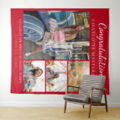 Modern Afstuderen Fotocollage Rood Achtergrond Wandkleed (In Situ (horizontaal))