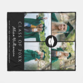 Modern afstuderen fotocollage zwart afstuderen fleece deken (Voorkant (Horizontaal))