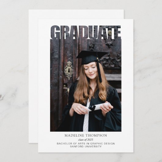 Modern Afstuderen fotografie Kaart (Voorkant / Achterkant)