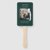 Modern Afstuderen Foto's Wit Rose Goud Afstudeerde Handwaaier (Achterkant)