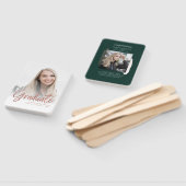 Modern Afstuderen Foto's Wit Rose Goud Afstudeerde Handwaaier (Niet-gemonteerd)