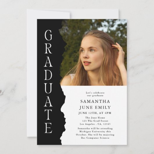 Modern Afstuderen fototijdschrift afstudeerfeest Kaart (Achterkant)