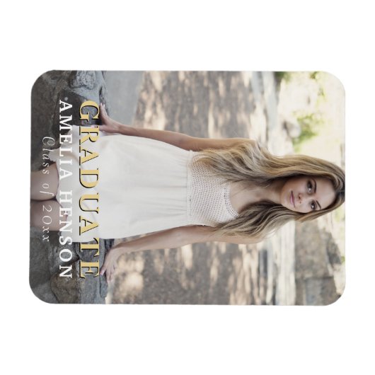 Modern Afstuderen Full Photo Afstuderen Magneet (Horizontaal)