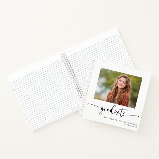 Modern Afstuderen gastenboek met foto Notitieboek (Binnen)