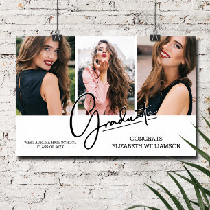 Modern Afstuderen Gefeliciteerd 3 Foto Poster