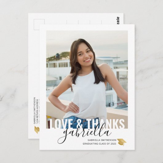 Modern Afstuderen Gepersonaliseerd Bedankt Briefka Briefkaart (Voorkant / Achterkant)