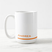 Modern Afstuderen gepersonaliseerd Oranje script Koffiemok (Links)