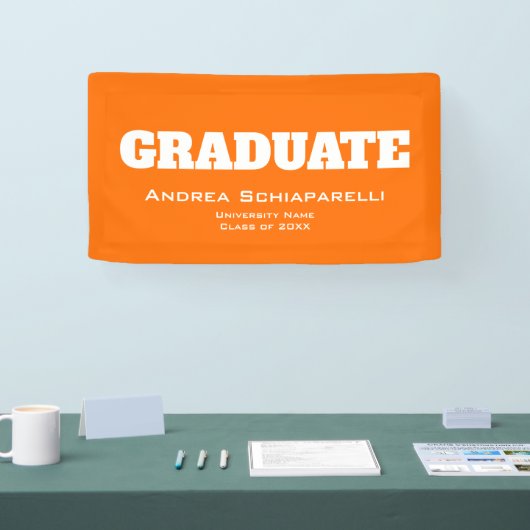 Modern Afstuderen Gepersonaliseerd Sinaasappel Ind Spandoek (Beurs)