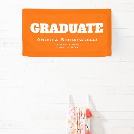 Modern Afstuderen Gepersonaliseerd Sinaasappel Ind Spandoek (Insitu)