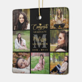 Modern Afstuderen gepersonaliseerde 7 fotocollage Keramisch Ornament (Links)