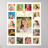 Modern Afstuderen Gold 15 fotocollage Poster (Voorkant)