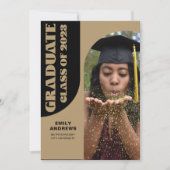 Modern Afstuderen Gold Arch & Foto Afstudeerder Pa Kaart (Voorkant)