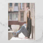 Modern Afstuderen Gold Folie Uitnodiging (Achterkant)