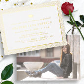 Modern Afstuderen Gold Folie Uitnodiging