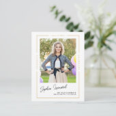 Modern Afstuderen Gold Lijst Foto Afstuderen Aankondigingskaart (Staand voorkant)