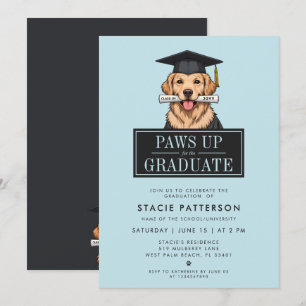 Modern Afstuderen Golden Retriever met Afstudeerde Kaart
